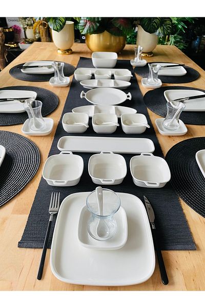 ACAR Modern 72 Piece Porcelain Breakfast Set for 12 People