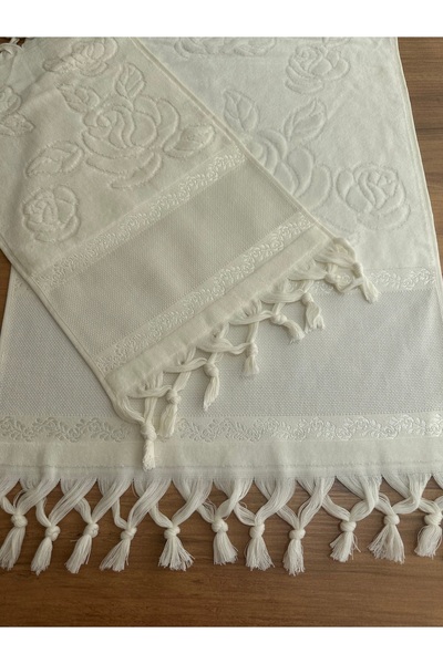 Home Sibelarthome Fiesta marka 2 li işlemelik krem rengi havlu