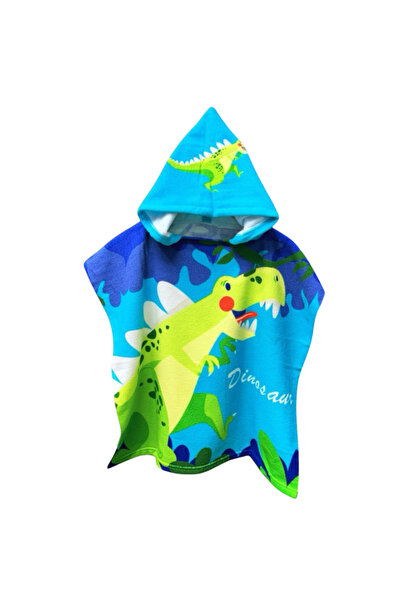 Lolliboomkids Boy's Dinosaur Pattern Poncho Towel and Cap
