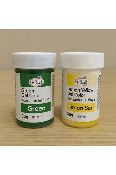 Dr. Gusto 30 Gr 2 Si Gel Food Color - Green, Lemon, Yellow