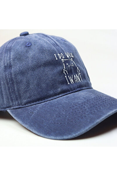 T-FUNNY Kedi temalı '' i do what i want '' Yıkamalı Şapka