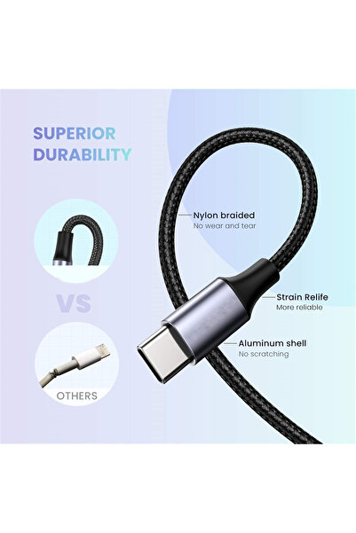 EXENAR iPhone 15-15PLUS-15PRO-15 PRO MAX Uyumlu Metal Başlık AUX Ses Dönüştürücüsü Hasır Type-C Çevirici