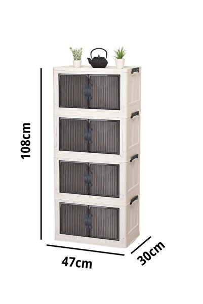 ALP HOME 4 Katlı Katlanır Portatif Çok Amaçlı Raf Mutfak, Banyo, Balkon İçin Pratik Düzenleyici