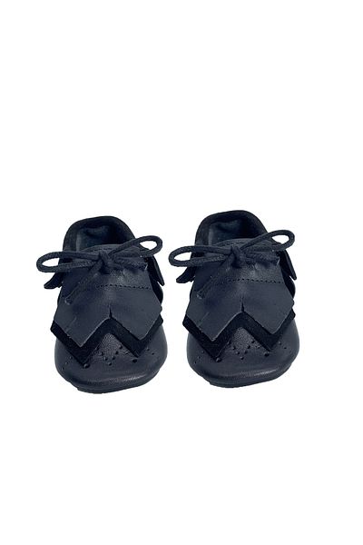 Evokids Genuine Black Leather, Suede Baby Booties