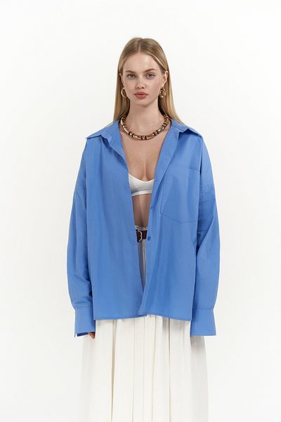 MAİ COLLECTİON Cămașă albastră supradimensionată Josie