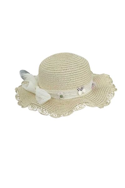 Aware Time Kitti 2-6 Years Old Girl's Straw Accessory Fedora Hat