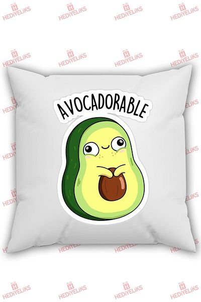 HEDİYELİKS Avocadorable Written Gift Pillow with Avocado Figure