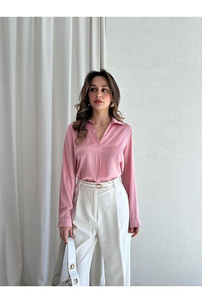 Mooi Butik Ροζ πουκάμισο POPPER 6745