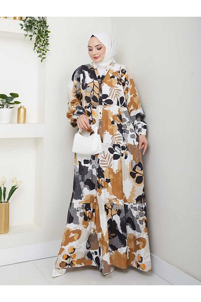 Moda Krash Patterned Modal Oversize Dress
