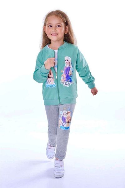 öykümgaleria Girls' Seasonal Elsa Frozen 3-Piece Tights Long Sleeve Bottom Top Set