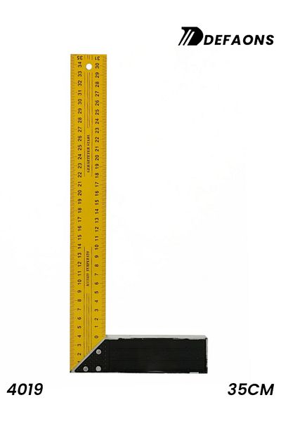 DEFAONS L-Square Angle Ruler with Hardened Steel Blade & Aluminum Handle 13.7 Inch/35cm Measurin