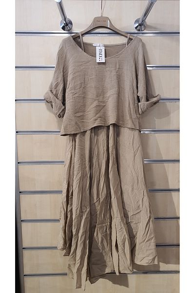 Park Moda 2 τμχ Ιταλικό φόρεμα με απλό σχέδιο βαμβακερό