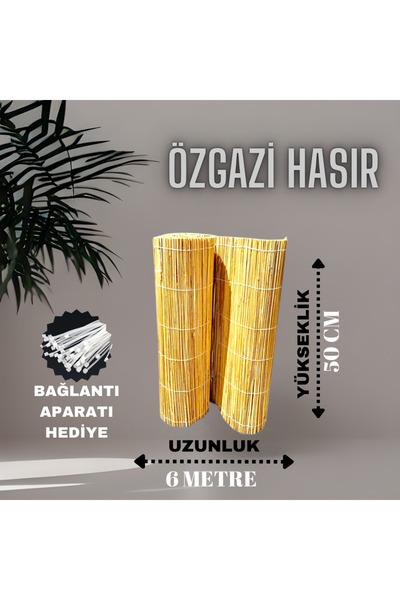özgazi 50 Cm X 6 Metre Kamış Hasır Bahçe Çiti Balkon Çiti