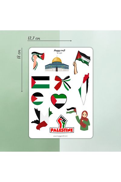 Huggy Craft A5 Size Free Palestine Themed Sticker Set