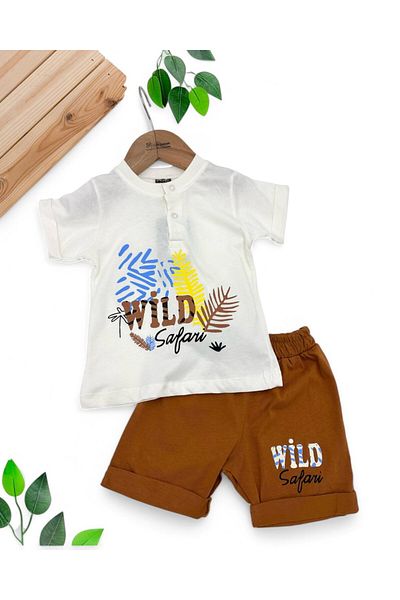 Egelite Baby Boy Summer Printed 6-9-12-18-24 Months Baby Set with Shorts