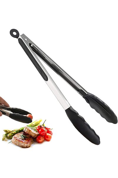 Doori Stainless Steel Silicone Tip Tong Grilling Tong Food Tong Salad Tong Handle