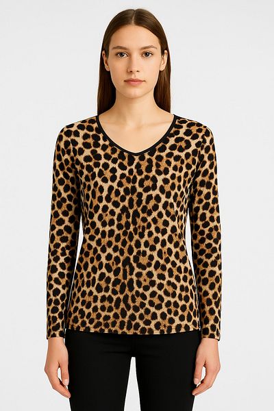 İyisini İstersen Women's Full Lichra Viscosa Combed Round Neck Large Size Bluz