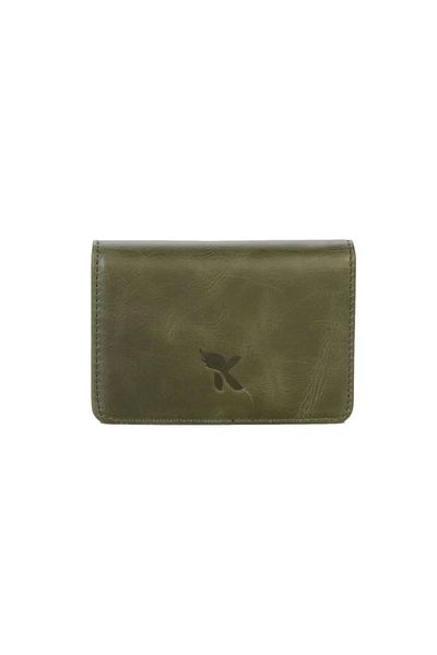 Karalı Deri Portofel pentru carduri Karalı Green Crazy Leather Box K609-7