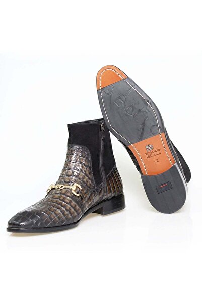 Butik HAKİ RENK BAĞCIKSIZ HAKİKİ DERİ ERKEK BOT