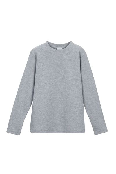 LOVETTI light GrAy Girl'S T-Shirt - Crew Neck, long Sleeve, Winter