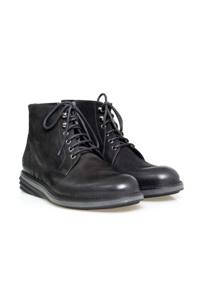 Butik Cizme din nubuck pentru bărbați, din piele naturală, cu șireturi, de cu...