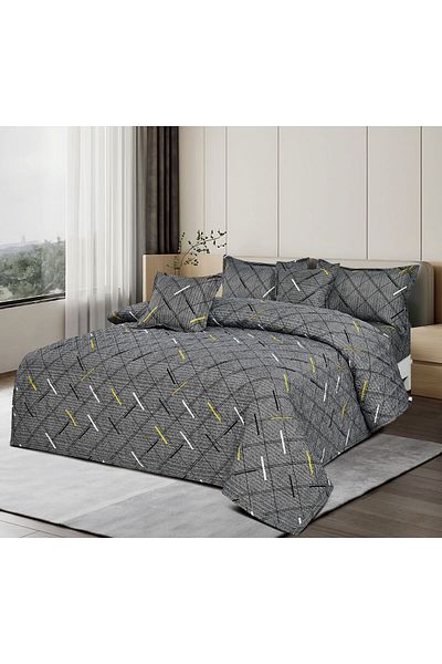 MİNG Lİ Summer Floral Quilt Set, Compressed Microfiber Filling - 6 Pieces for Two People