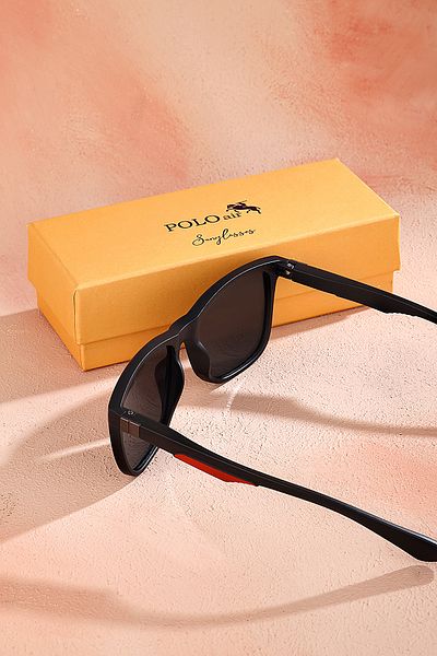Polo Air Plg-2097C3 Men's Sunglasses Polarized Lightweight Color Black Red