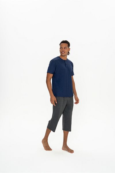 U.S. Polo Assn. Πόλο Ασν. Ανδρικά ρούχα με μισό πατάκι Navy Blue Home - SELKR18C88E7G