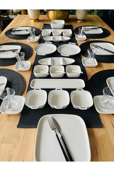 CASA DE BELLA Modern 40 Piece 6-Person Porcelain Breakfast Set