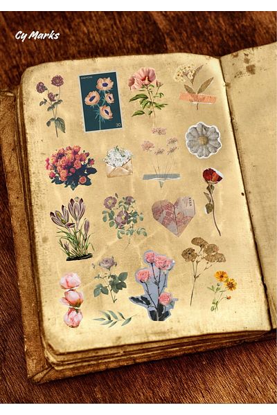 alışveriş kurdu Vintage Sticker Label Set 18 Pieces - Planner, Agenda, Laptop, Phone, Bullet Journal Label