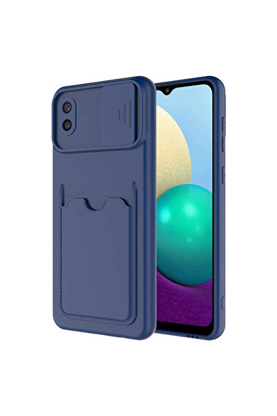 halkhouse Galaxy A02 Kılıf Renkli Kartlıklı Esnek Kırılmaz Sert Silikon Kartix Kapak