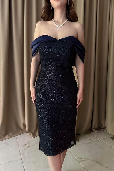 lizge giyim Off Shoulder Strapless Sequin Evening Dress