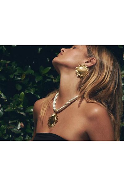 CHARMLUCKY Steel Sun Earrings