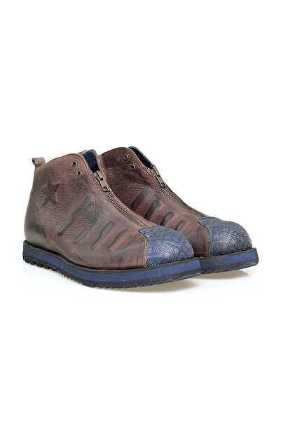 Butik KAHVERENGİ BAĞCIKLI HAKİKİ DERİ ERKEK BOT
