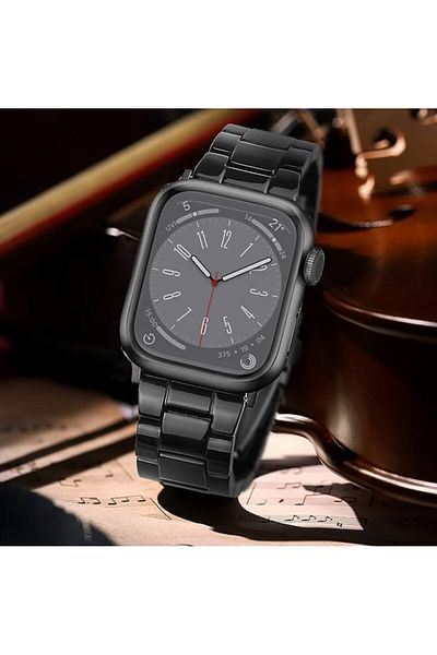 Generic سوار iWatch أنيق من الراتنج متوافق مع مشبك من الفولاذ المقاوم للصدأ لسلسلة Apple Watch Ultra