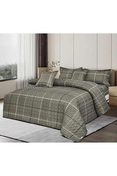 MİNG Lİ Summer Floral Quilt Set, Compressed Microfiber Filling - 6 Pieces for Two People