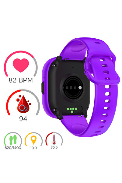 Wiky Watch 5 Plus Çocuk Akıllı Saat - Görüntülü Arama, Gps, Sos, Sağlık Takibi, Güvenli Alan Mor