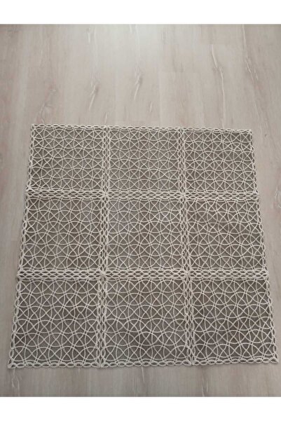 Butik Fransız Dantel Zemini Siyah Tül Tek Fiskos 90x90cm Sarmaşık Desenli Seh...