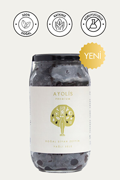 Ayolis Premium Gurme Yağlı Sele Siyah Zeytin M 650 g (Ayolis Zeytinyağlı)