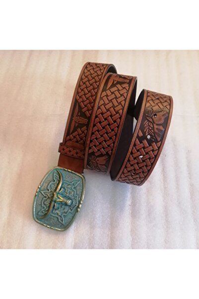 Butik Tülin حزام كم بطول مسدس للجنسين ومناقشة الرماية برأس الثور الأخضر البرونزي