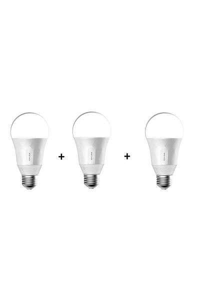 TP-LINK LB100 Smart Wi-Fi Dimmable LED Light Bulbs for Energy-Efficient Lighting, Pack of 3, White