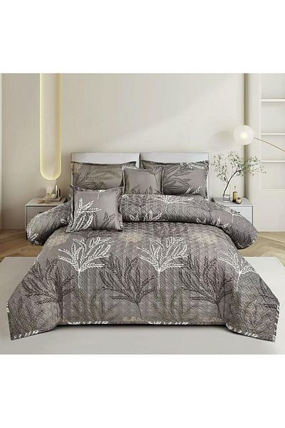 MİNG Lİ Summer Floral Quilt Set, Compressed Microfiber Filling - 6 Pieces for Two People