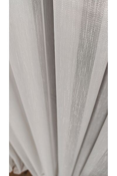 Yuka Organic Bamboo Tulle Curtain - 1/3 Tight Pleat - Ecru - Suitable for Every Room - Non-Crease - No-Ironing - Skirt with Lead