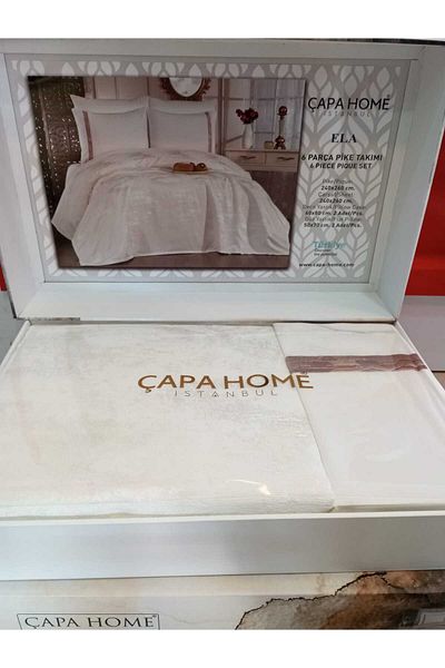 Çapa Home 6 Pieces Premium Bed Sheet Pillow Cover Pi̇ke Complete Multi-Purpose Set