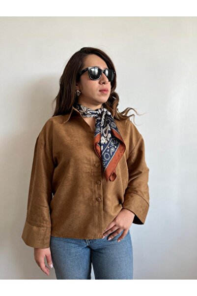 Gizybutik Nubuk Kumaş Basic Gömlek