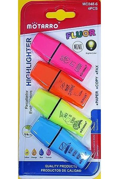 MOTARRO -Highlighters - Mini TextMarkers Pastel and Fluorescent Colours Different Varieties