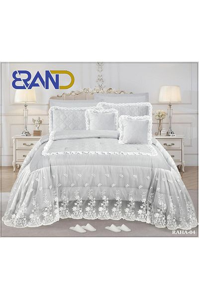 Gerenic Bridal bedspread, lace fabric, 8-piece comforter set, size 240 x 260 cm