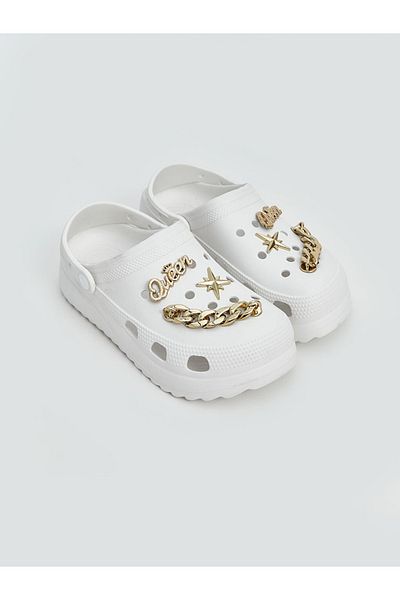 LC Waikiki White Quennprinted Women's Beach Sandals Slippers