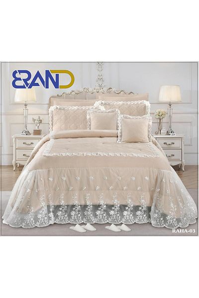 Gerenic Bridal bedspread, lace fabric, 8-piece comforter set, size 240 x 260 cm