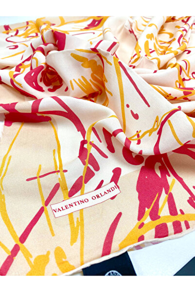Valentino Orlandi Віскозний шарф - Лінійний квітковий візерунок - 51355-15
